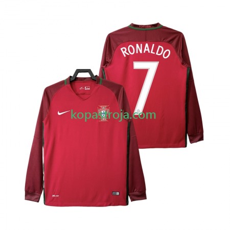 Billiga Fotbollströjor Portugal Cristiano Ronaldo 7 2016 Retro Hemma tröja Långärmad